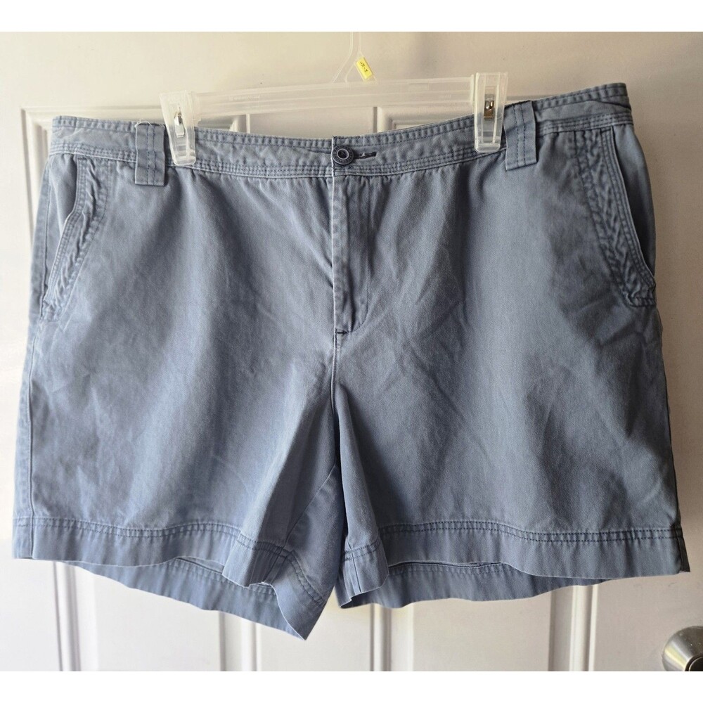 Natural Reflections Shorts Women's Plus Size 20W Blue 100% Cotton Outdoors